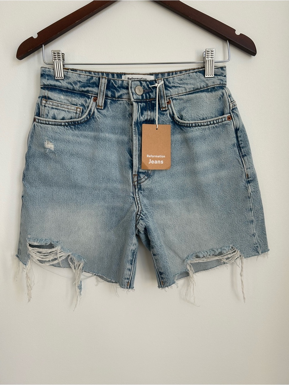 NWT Reformation Jean Denim Shorts Sz 23